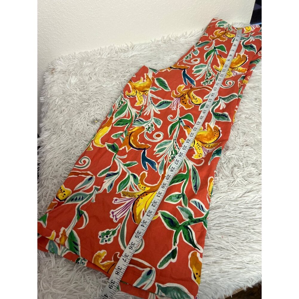 Rachel Rachel Roy High Rise Linen Blend Floral Wide Leg Pants XL - Picture 6 of 7